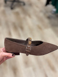 Mia Abrina Suede Flat Chocolate
