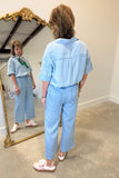 Charlie B Tencel Wide Leg Light Blue