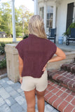 Sippin' Cider Mock Neck Sweater Vest Brown