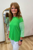 Multiples Laced Tie Back Top Green