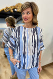 Charlie B Printed Dolman Blouse Surf