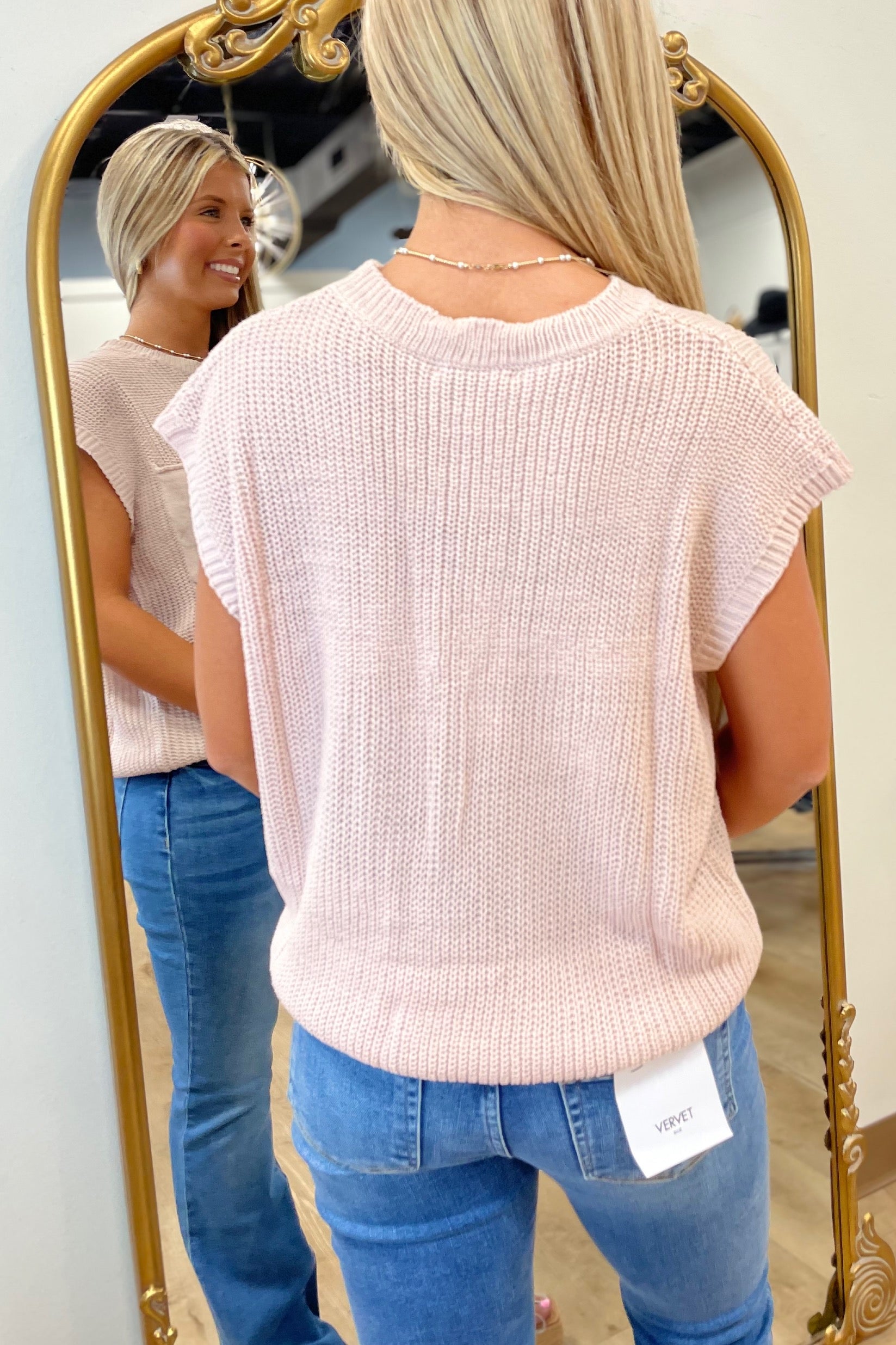 Juli Boxy Front Pouch Pocket Sweater Blush