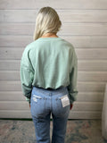 Kelly Cropped LS Top Mint