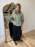 Foxcroft Vivienne LS Blouse Watercolor Stripe
