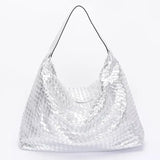 MULTI BRAIDED TOTE SILVER
