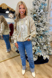 In The Spirit Metallic Foil Sweater Gold