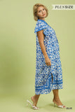 Umgee Abstract Paisley Dress Blue