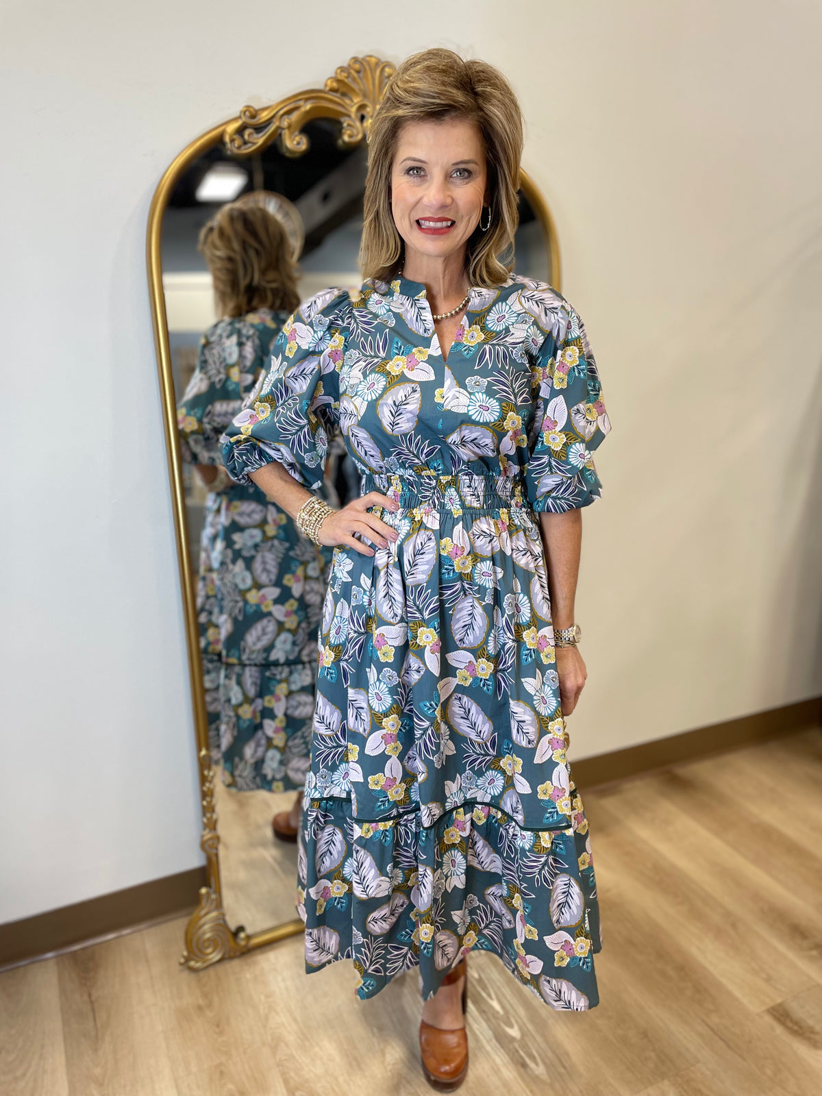 smocked waist dress Thalia Smocked Waist Mini Dress