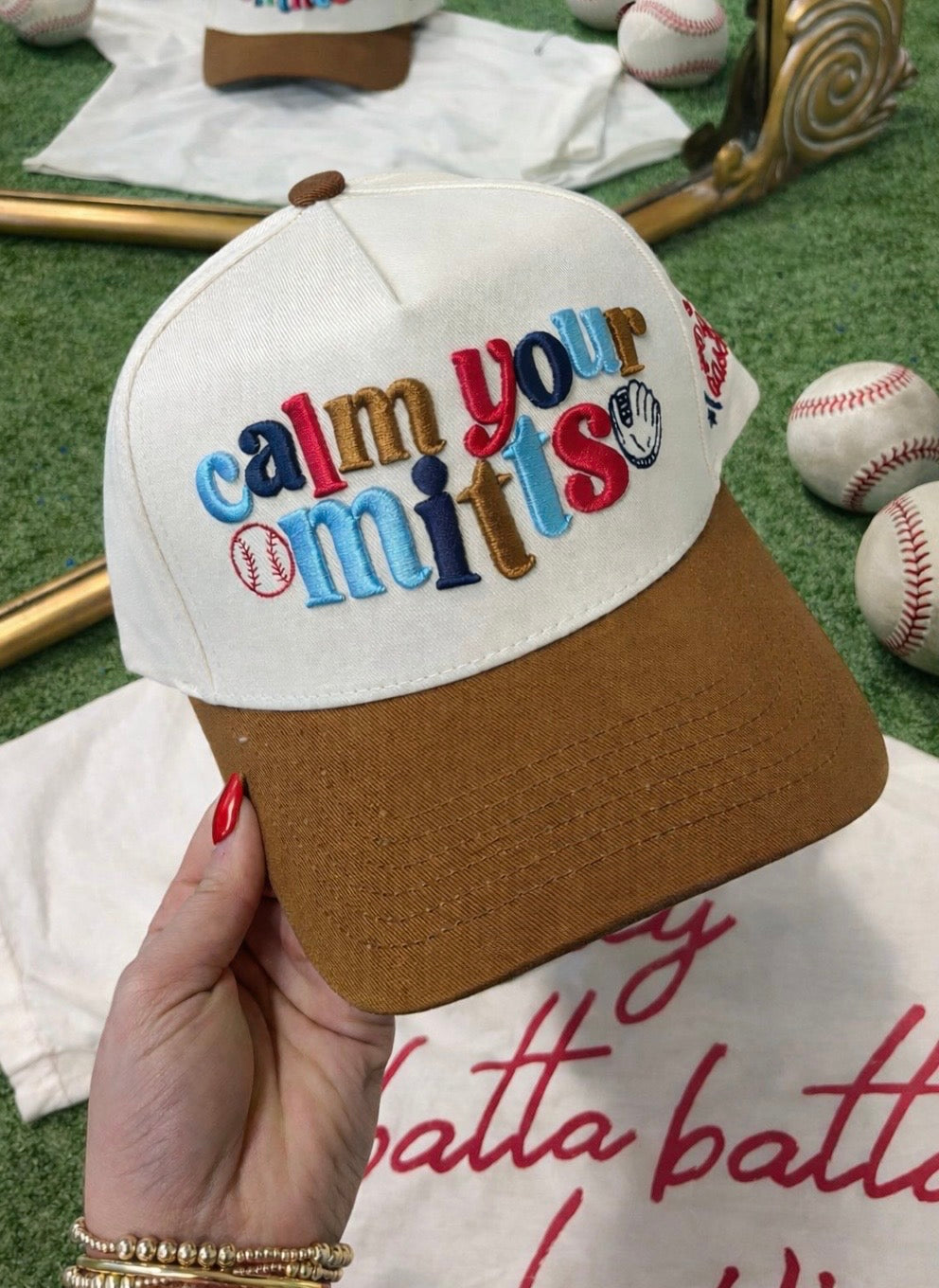 Calm Your Mitts Baseball Trucker Hat