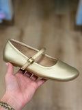 Faye 4 Mary Janes Flat Gold