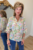 APNY Blouson Sleeve Blouse Sage