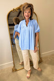 Dressy Casual Blouse Blue