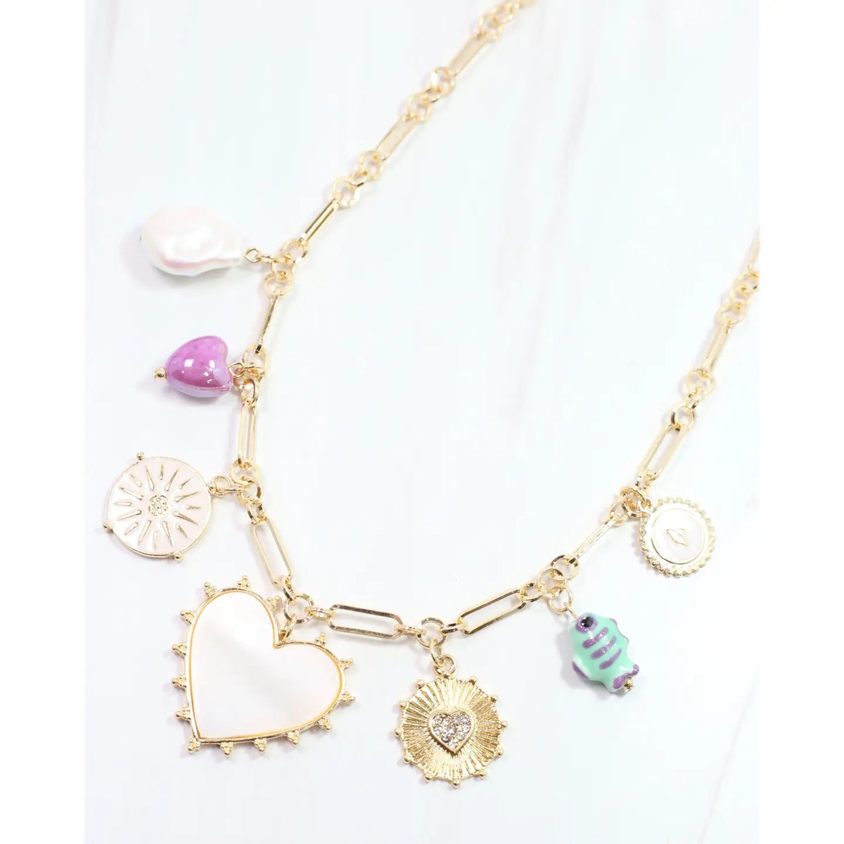 Kellan Charm Necklace Gold