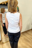 Renuar Woven Side Tie Top White