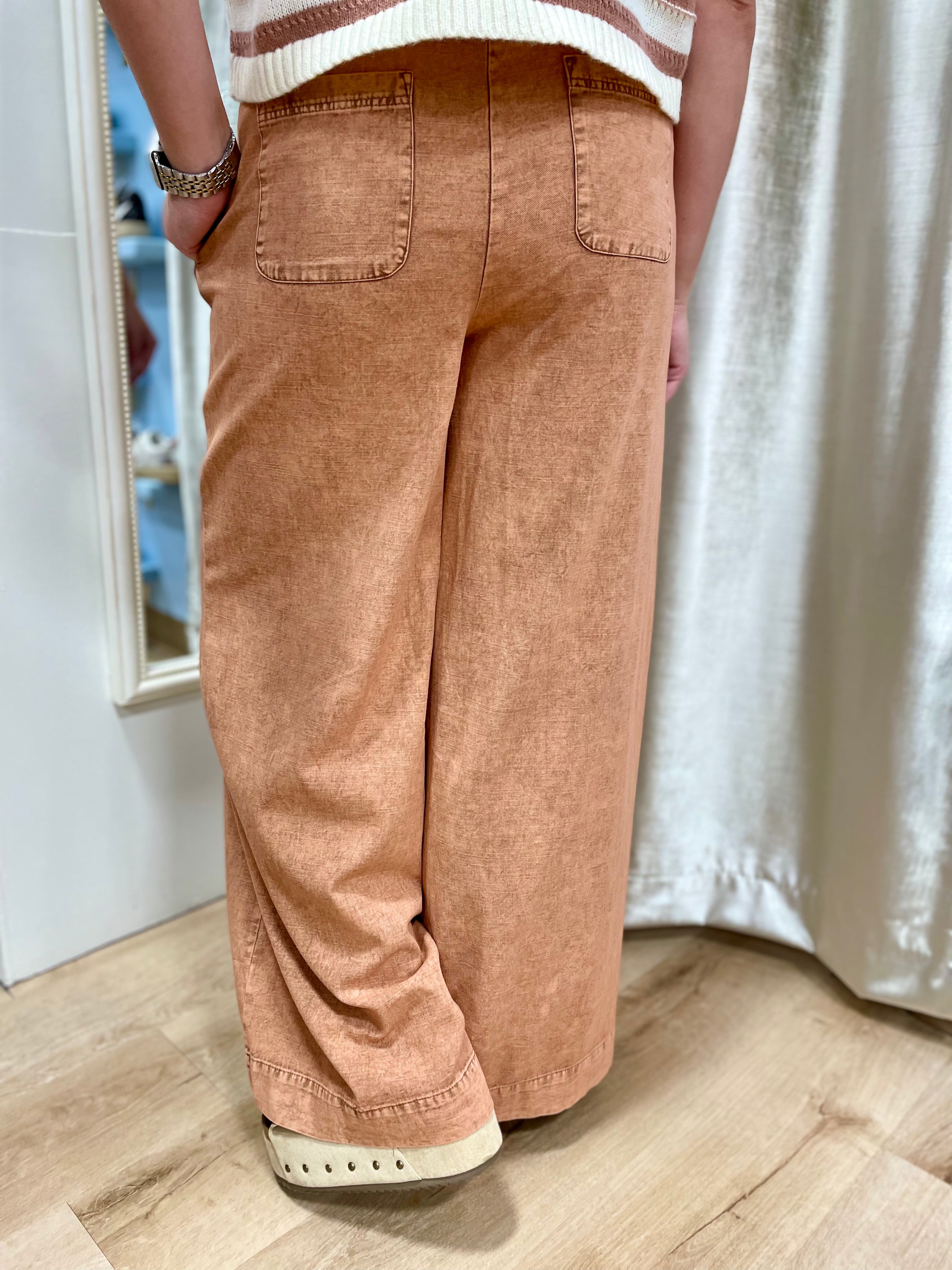 Good to Go Wide Leg Pant Brown Sugar