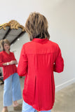Renuar Split Neck Blouse Scarlett