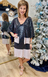 Tempo Paris Frosted Glam Sequin Jacket Black