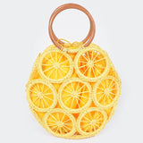 Faux Straw Round Tote Bag Various