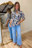 Faculty Favorite Blouse Black/Grey