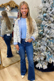 Feeling Vintage Snap Front Jacket Blue