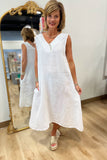 Tempo Paris 5 Button Dress White