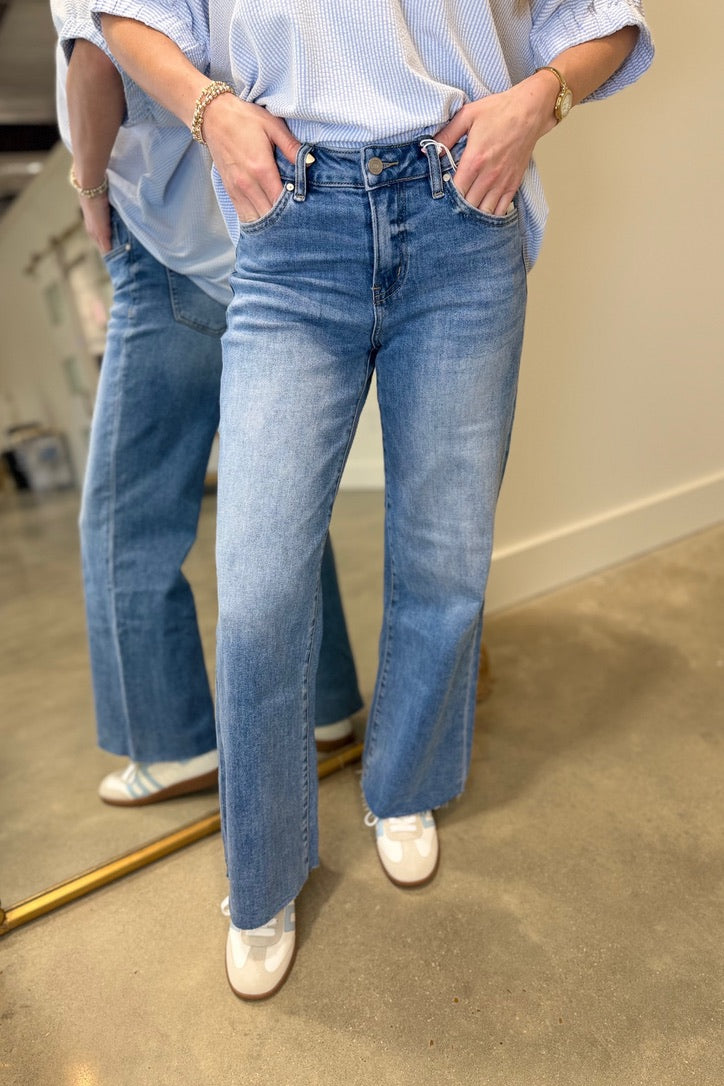 Bayeas Mid Rise Wide Leg Jean Medium