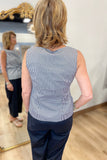 Renuar Woven Side Tie Sleeveless Top Plaid