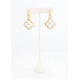 Hilton Pearl Clover Hoop Earrrings