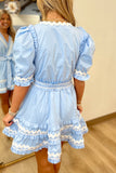 Blue Skies Ahead Ric Rac Trimmed Dress