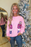 Sequin Nutcracker Sweater Baby Pink