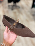 Mia Abrina Suede Flat Chocolate