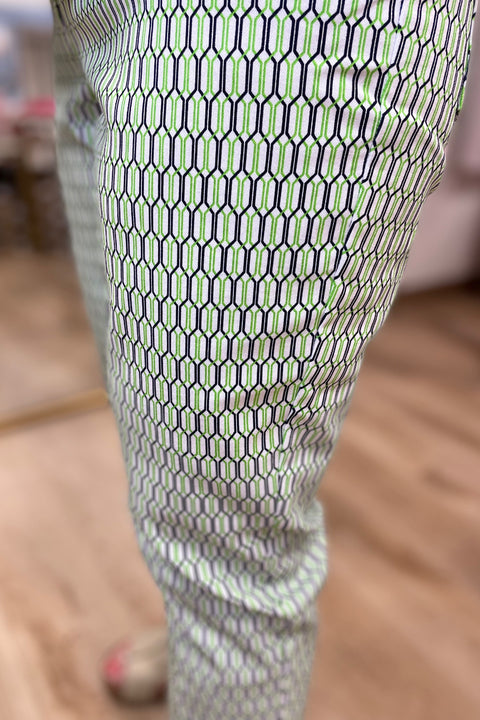 Multiples Pull On Ankle Pants Multi Green