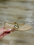 Faye 1 Sheer Mary Jane Flat Gold