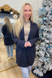 Vintage Havana Black Cloud Fleece Trench Coat