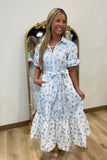 Picked For You Midi Dress Blue Bouquet