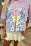 Rock & Roll World Tour 1987 Graphic Tee Lavender