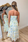 Unforgettable Florals Strapless Midi Dress