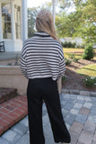 Whirl The Night Cropped Striped Turtle Neck Sweater