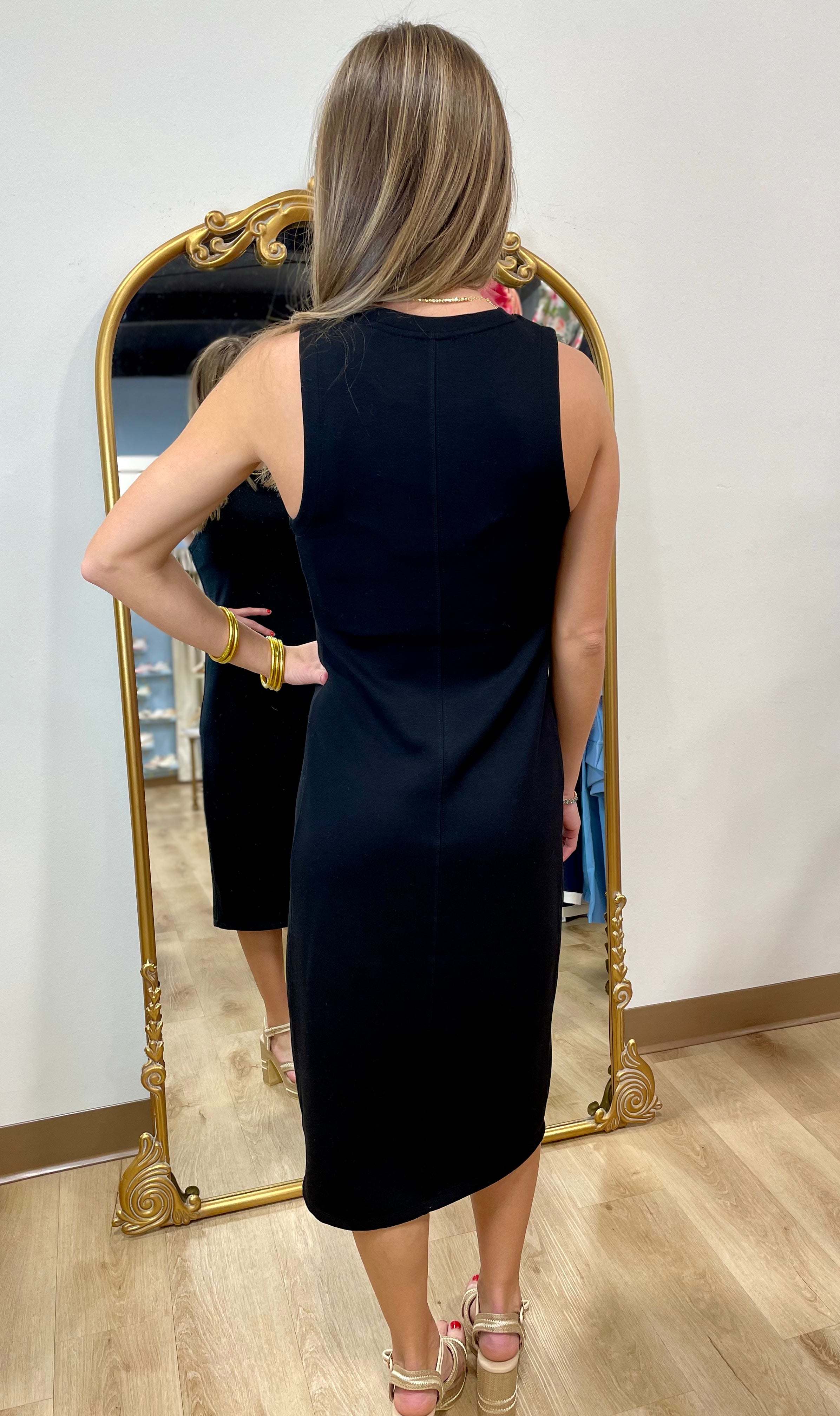 RD Style Adina Sleeveless Midi Dress Black