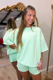 Lulu Mac Short Sleeve Terrycloth Top Mint