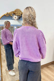 Fall Familiar Bubble Sleeve Sweater Orchid