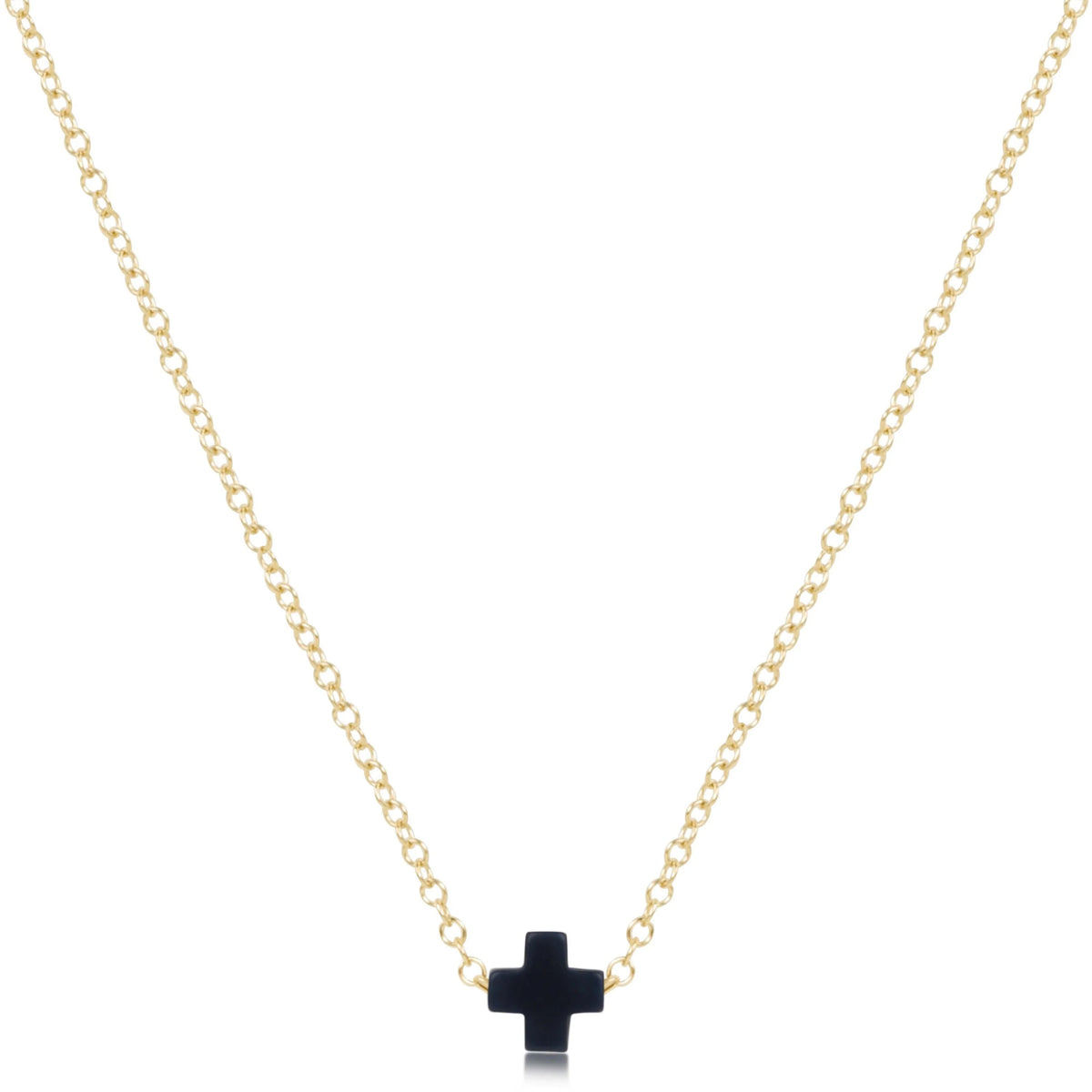 E Newton 16" Signature Cross Small Necklace Navy