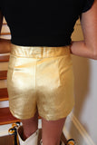 Glam High Waist Shorts Gold