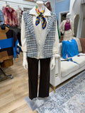 Multiples Fringe Trim Vest Multi