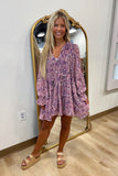 Clara Pink Tempera Long Sleeve Dress