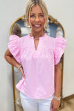 Princess Pink Flutter Sleeve Blouse