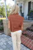 Spice Spice Baby Drop Shoulder Mock Neck Sweater Vest Caramel