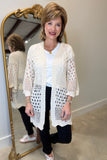Mudpie Jeanie Crochet Cardigan Ivory One Size