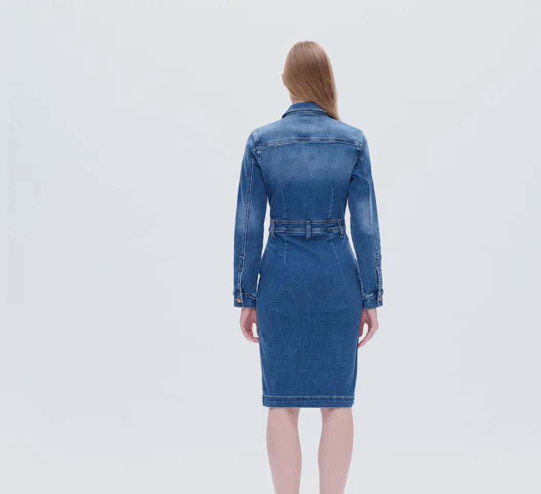 Bayeas Andrea LS Denim Shirt Dress Deep Sea