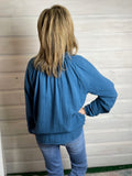 Dylan New Peasant Top Galaxy Blue